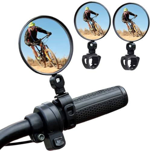 VYNZOR Pack de 2 Espejos para Bicicleta y Patinete Eléctrico, Retrovisor Convexo de Alta Definición 51mm, Fácil Instalación en el Manillar, Ángulo Regulable para Mejorar la Seguridad Vial, Unisex