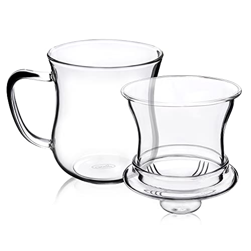 CNGLASS Glass Tea Cup with Removable Infuser and Lid,10oz Thickened Glass Infuser Mug,Borosilicate Glass Mug for Loose Leaf Tea,Teabags - image 7