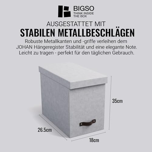 Caja clasificadora de documentos Bigso Box con carpetas colgantes para archivar sin esfuerzo 3