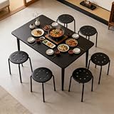 TUIYIDUO オフィススツール【6脚セット】スタッキング スツール パイプ椅子 幅37X奥行37X高さ45.8cm 積み重ね可能 頑丈 通気 軽量 持ち運び便利 丸椅子 ミーティングチェア 完成品 組み立て不要 カフェ・飲食店・店...