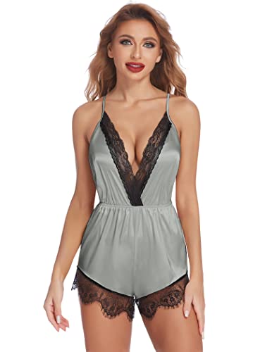 Ekouaer Sexy Lingerie Exotic Sleepwear & Robe Sets Long Sleeve Nightgowns (Gray Medium) #TOP25