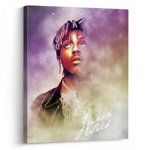 Image of Juice WRLD Canvas Wall Art, Rapper Collage Poster Print, Hip Hop Music Artwork for Bedroom Studio Gaming Room Decor, Vibrant Album Cover Picture Print Framed Music Wall Painting 16X20 inch