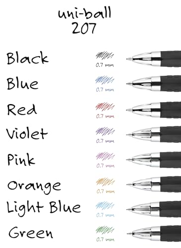 Image of Uni-Ball 207 Retractable Gel Pens, Medium Point (0.7mm), Black, 36 Count (Pack of 6)