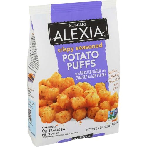 Alexia Foods Seasoned Crispy Potato Puffs, 19 Ounce (Pack of 12)