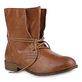  Bequeme Damen Schuhe Stiefeletten Stiefel Reiterstiefel Basic 124805 Braun38 Flandell