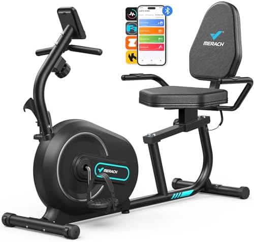MERACH دراجة ثابتة Recumbent Exercise Bike دراجة تمارين رياضية fo...