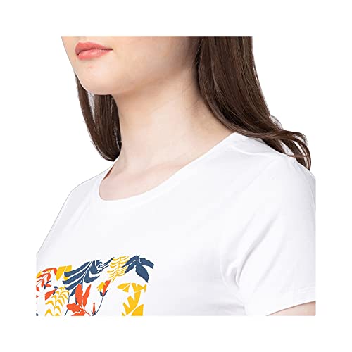 Image of Spykar Printed Blended Round Neck Women's Regular Fit Top