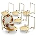 HOHIYA Tea Cup Teacups and Saucer Display Easel Etched Stand Holder Kitchen Home Party Decorations Metal(Gold,pack of 6)