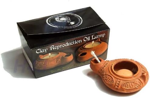 Clay Oil Lamp with Wick From Israel