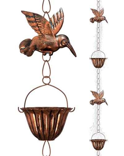 INNOWARMER 8.8ft Rain Chains for Gutters Outside, Rain Catcher Chain