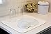 S&T INC. Dish Drying Mat, 16” x 18”, Absorbent Microfiber Kitchen Counter Mat, Dish Drying Pad for Dishes, Utensils, Pots and Pans, Large, Cream