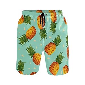 LUPINZ Pantalones Cortos de piña Tropicales para Hombre, con Bolsillos, Ajustados 1 XXL
