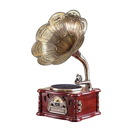 KYD-161 Mini Vintage Retro Clásico Gramófono Forma de fonógrafo Altavoz estéreo Sistema de Sonido Caja de música Tamaño: Vida Interesante
