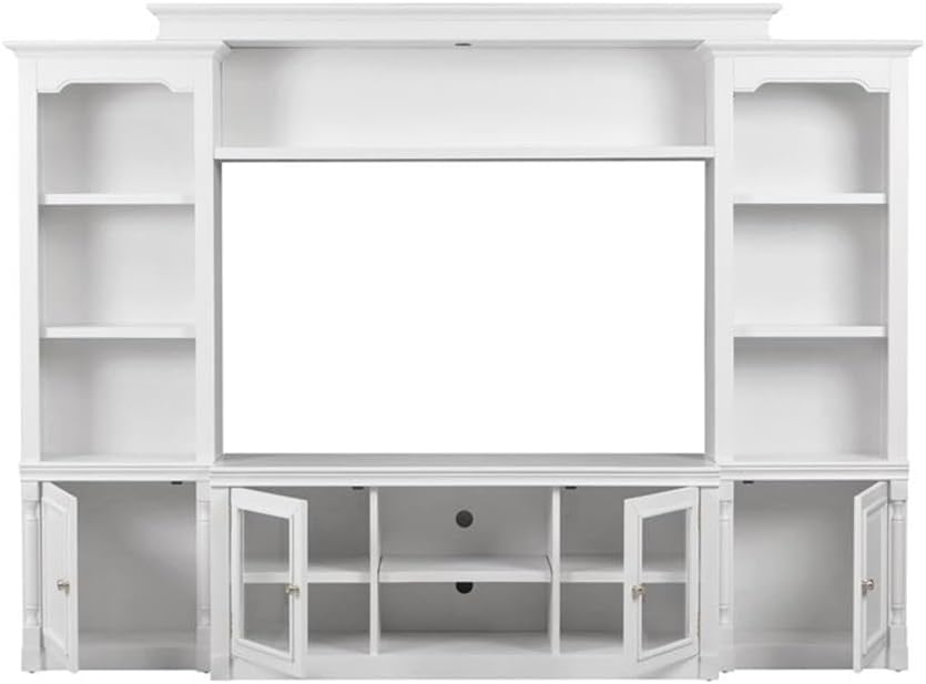 Tov Furniture Virginia Wood Entertainment Center for TVs up to 65" in White