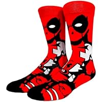 LYF STILE Marvel Deadpool - Calcetines de superhéroe rojo y