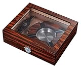 Extérieur de bois de rose indien avec intérieur de bois et plateau en verre