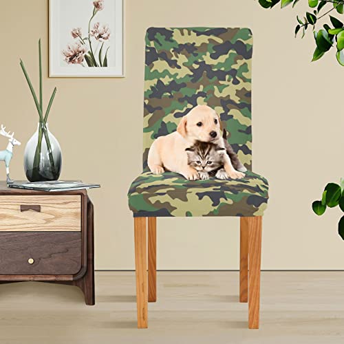 Jumbear Camouflage Dining Chair Covers Set Of 4, Stretch Washable Removable Parsons Chair Slipcovers For Kitchen, Dining Room, Hotel, Home Decor #TOP5