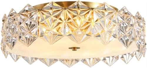 Plafonnier LED rond en cristal pour bureau et chambre moderne