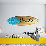 Custom Name Surfboard Wall Decal - Hawai Style Serie - WM74 - Removable Sticker for Kids - Surf Decor for Room