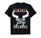 FEEL THE JOY Ugly Christmas Sweater Funny Slutty Boobs Meme T-Shirt