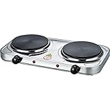 INNOVATIV: Beide Kochfelder sind unabhängig von einander nutzbar | schnelle Aufheizzeit durch sehr gute Wärmeleiteigenschaften | hitzebeständiges, robustes Edelstahl-Gehäuse