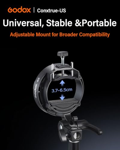 Godox S3 Speedlite Bracket for Bowens Mount, 2025 Upgraded S2 S-Type Version, Smaller & Lighter Flash Holder for Reflector, Snoot, Umbrella and Softbox - Thumbnail 7