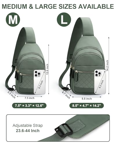 Image of Capolo Sling Bag for Women Men Waterproof Crossbody Bags for Women Trendy Casual Fanny Pack with Convertible Shoulder Strap Chest Bag for Travel Hiking(Green, Large)