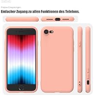 Zuvirelx Silikon Handyhülle für iPhone SE 2nd 3rd 2020/2022, iPhone 8/7 Hülle, Weiches Griff, Dünne, Minimalistisch, Stoßfest, rutschfest, Taschenpassend - Mädchenpink – Ansicht 7