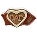 Handmade Wooden Intarsia TRICK SECRET I love you Dad Puzzle Box, One Size