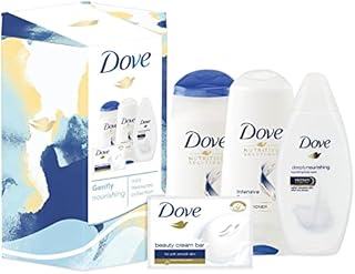 Dove Gently Nourishing Mini Treasures Collection Gift Set for Her (Deeply Nourishing Body Wash 55ml, Intensive Repair Shampoo 50ml, Intensive Repair Conditioner 50ml, Original Beauty Bar 90g)