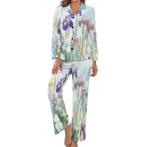 Pyjama pour femme manches longues vêtement de nuit chic