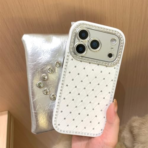 Coque antichoc iPhone 13 Pro Max à paillettes blanches géométriques