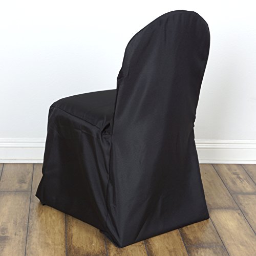 Balsacircle 100 Pcs Black Polyester Banquet Chair Covers For Party Wedding Linens Decorations Dining Ceremony Reception Supplies #TOP1