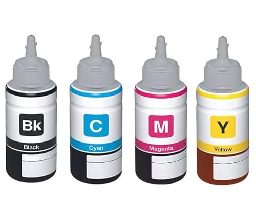 Pulpo Cartucho - Pack de 4 Botellas de Tinta 664 (BK/C/M/Y) Compatible con Epson T6641/T6642/T6643/T6644 / Ref. C13T664640 - Valido para Impresoras ET14000/EcoTank L120/EcoTank L1300/L555/EcoTank L220