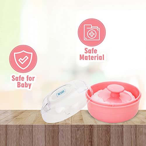 Image of Soft Baby Powder Puff with Case for Newborn & Infant - Gentle Skin Friendly Baby Care Puff Multi colours