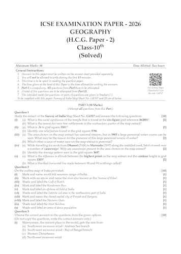 Image of Oswaal Class 10 ICSE Question Bank Geography (2017 - 2026) |For 2027 Exam Chapter-wise & Topic-wise with Competency Based Questions | Includes 2026 ... | Self-Assessment Papers | Practice Papers