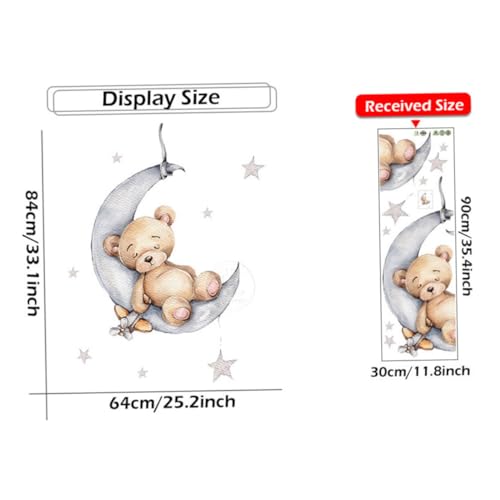 Vinilo Decorativo infantil Oso Durmiendo en la Luna miniatura 2