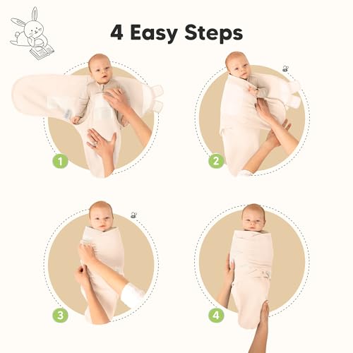 Image of 3-Pack Organic Swaddles for Newborns, Baby Swaddles 0-3 Months (Angelic) | Newborn Swaddle Sleep Sacks, Soft Cotton, Infant, Baby Swaddle Wraps, Girls, Boys, Large Hook & Loop Closure