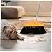 KICHOUSE Plastic Broom Dustpan Indoor Outdoor Sweeping Brush Hair Design for Easy Cleaning