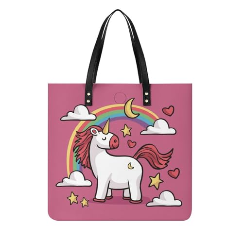 Sac cabas licorne en toile imprimée : le grand format 39x39cm robuste