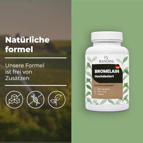Bandini® Bromelain 10000 F.I.P/g | 5000 GDU/g | Starke Detox Entwässerung | 200 magensaftresistente hochdosierte Tabletten | Reines Natürliches Enzym Ananas Extrakt | 1 Tablette/Tag für 200 Tage – Bild 6