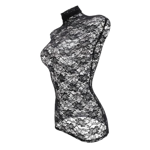 FIXOSHEE Housse Mannequin Dentelle Noire Accessoire Décoratif pour Buste de Couvre Torse Élégant pour Vitrine et Couture