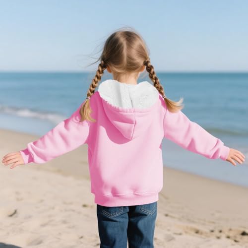 Girls Sherpa Lined Hoodies Zip Up Jackets Coats Winter Hooded Sweatshirts Warm Pullover Tops with Pockets3