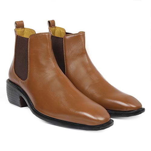 Image of BXXY Men's Height Increasing Elevator Faux Leather Office Wear Chelsea Boot