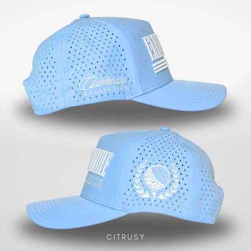Image of CITRUSY Athletic Trucker Golf Hat | Performance Mens 5 Panel Cap | Cool Breathable Waterproof Workout Running Snapback