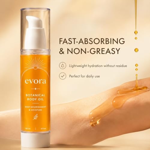 2Pcs Evora Botanical Body Oil, Wakame Algae, Brazil Nut & Passionflower Seed Oils, Lightweight Firming Massage Oil for Smoother-Looking Skin & Cellulite Appearance, Non-Greasy Hydrating Body Oil — view 2