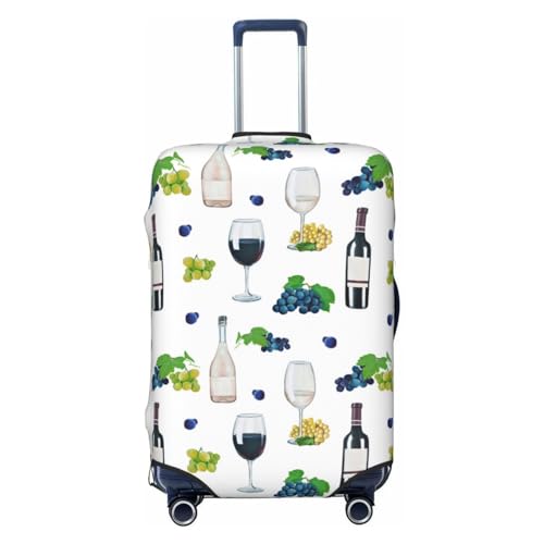 Wine Print No.J918 Luggage Cover Protector Anti-Scratch Washable Fits 18-32 Inch Luggage-Medium