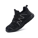  Zapatos de Seguridad Hombre Mujer Trabajo Ligeros Calzado Seguridad Deportivo Comodo con Punta de Acero Botas de Seguridad para Hombre Transpirables Antideslizantes 908darkblack40