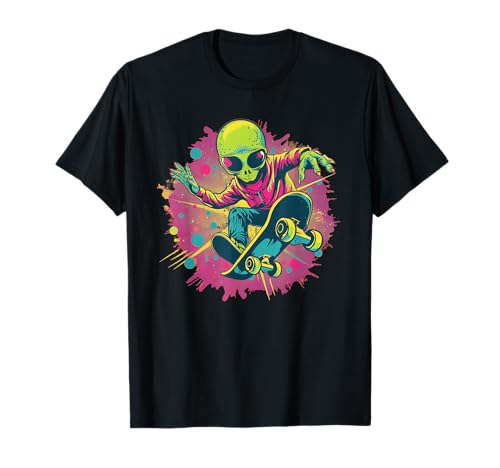 Monopatín fuera del espacio para Alien y Skater Camiseta