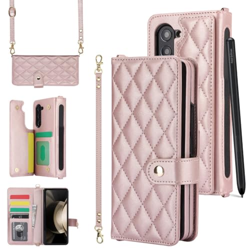 Housse de luxe en cuir PU pour Samsung Z Fold 5 avec finitions premium